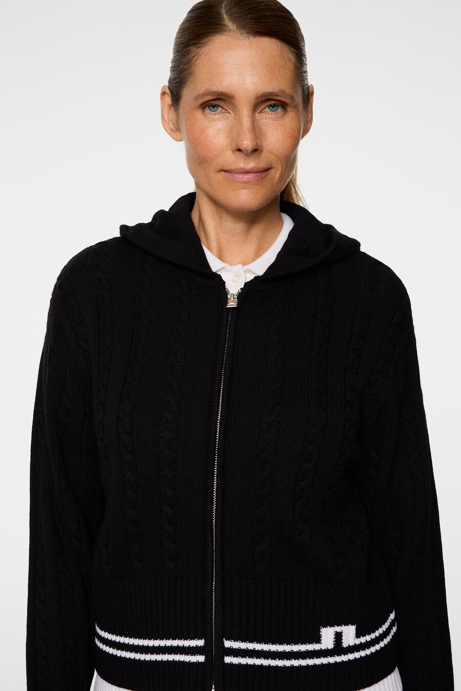 camilla-palmikkoneuleinen villahuppu